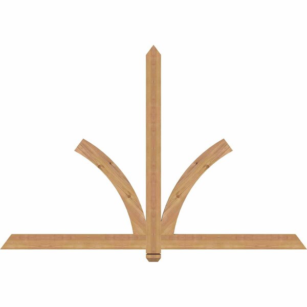Ekena Millwork Redmond Smooth Timber Gable Bracket, Western Red Cedar, 72"W x 48"H x 1 1/2"D x 3 1/2"F, 16/12 Pitch GBW072X48X0204RED00SWR - main